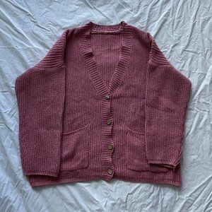 Pink sweater cardigan
